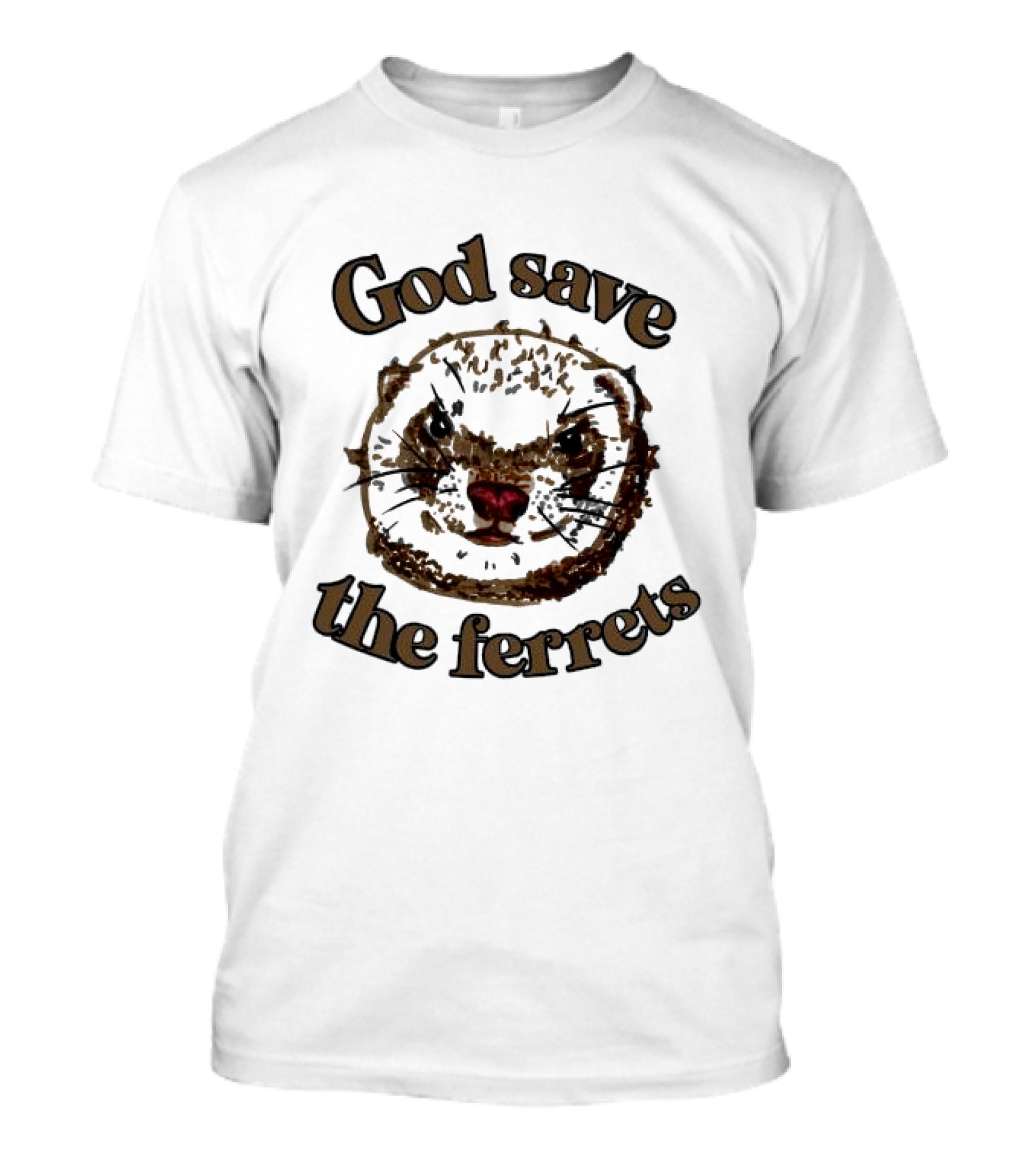 God Save The Ferrets Ferret Face T-Shirt