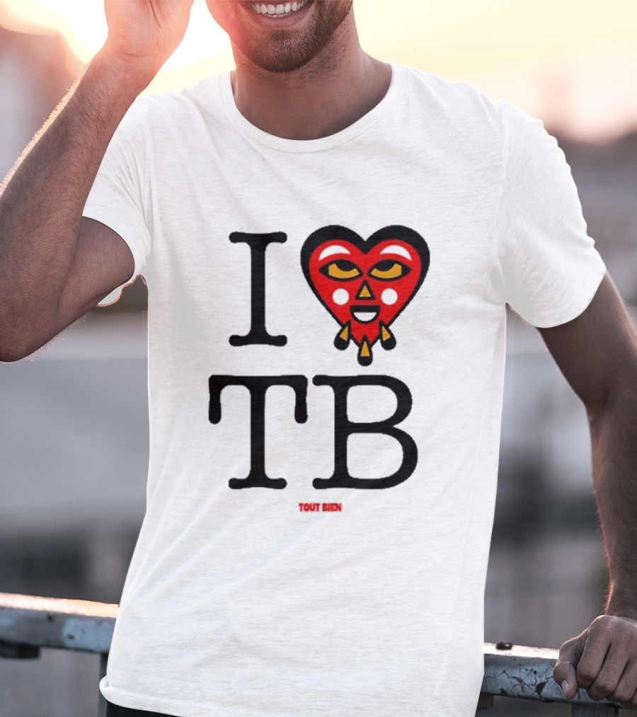 I Love TB Tout Bien Heart Face T-Shirt