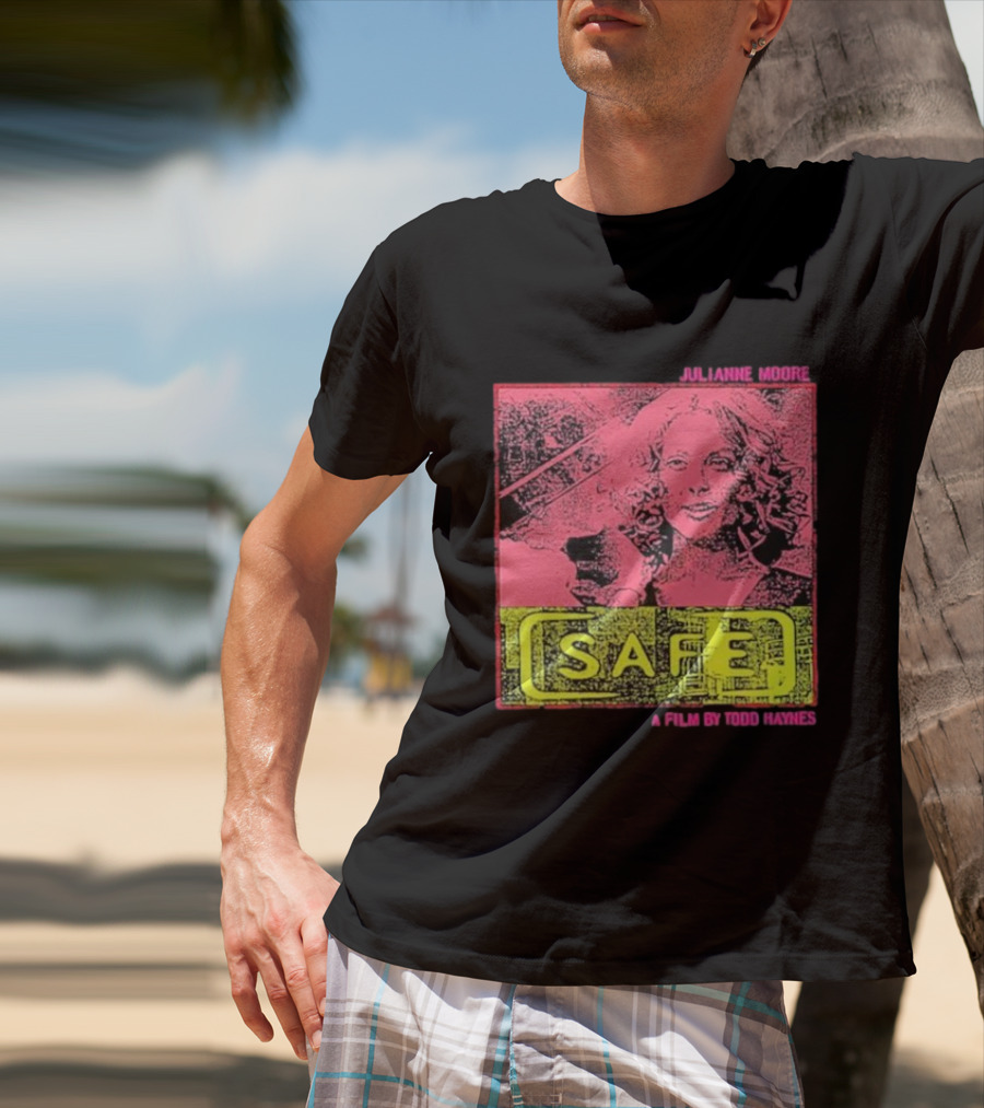 Julianne Moore Safe A Film By Todd Haynes Vintage Pink And Yellow Movie T-Shirt
