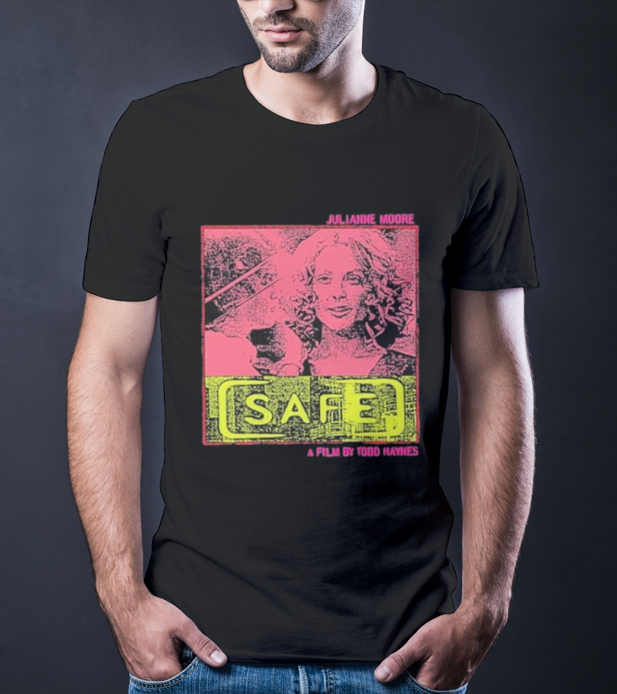Julianne Moore Safe A Film By Todd Haynes Vintage Pink And Yellow Movie T-Shirt