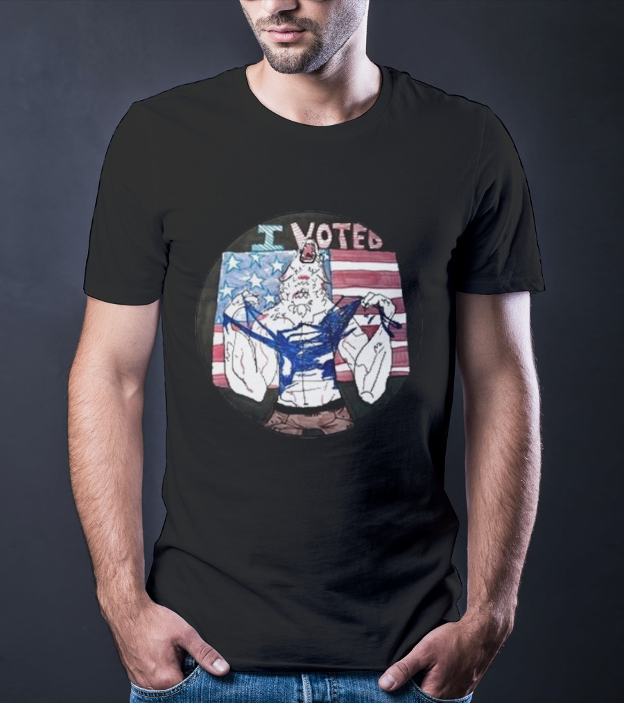 I Voted American Flag Michigan Sticker T-Shirt