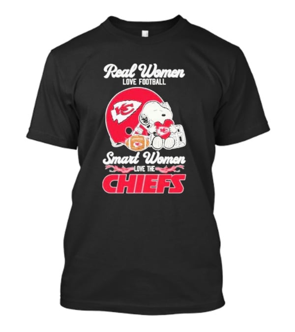 Real Women Love Football Smart Women Love The Kansas City Chiefs Snoopy Chiefs Love T-Shirt