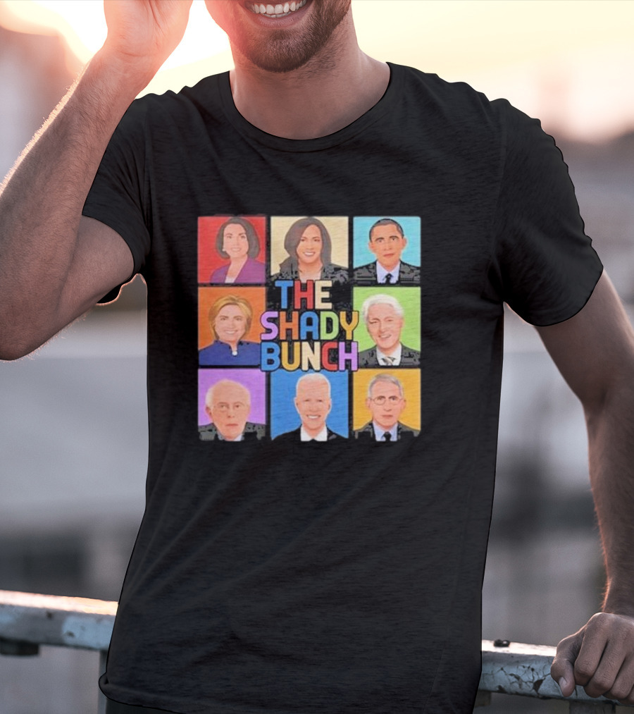 Untamedusa Store The Shady Bunch Political Portraits Face Grid T-Shirt