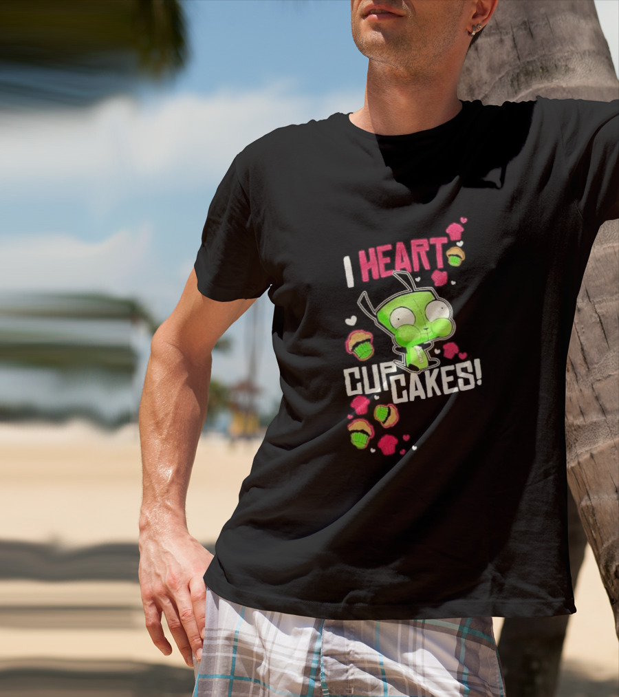 Invader Zim GIR I Heart Cupcakes T-Shirt