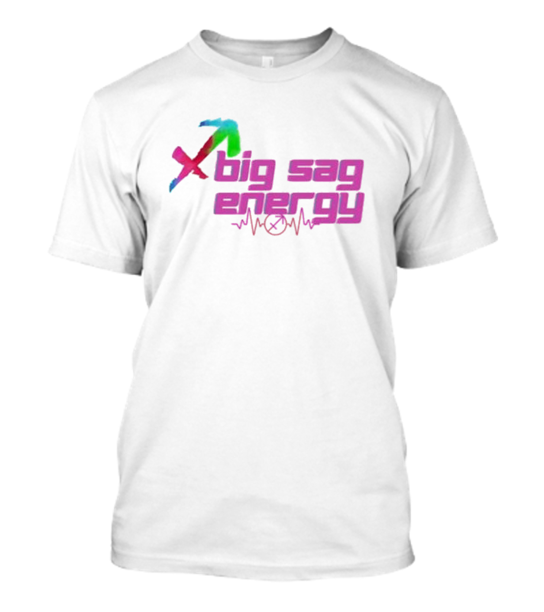 Bronxology Sagittarius Arrow Big Sag Energy With Heartbeat T-Shirt