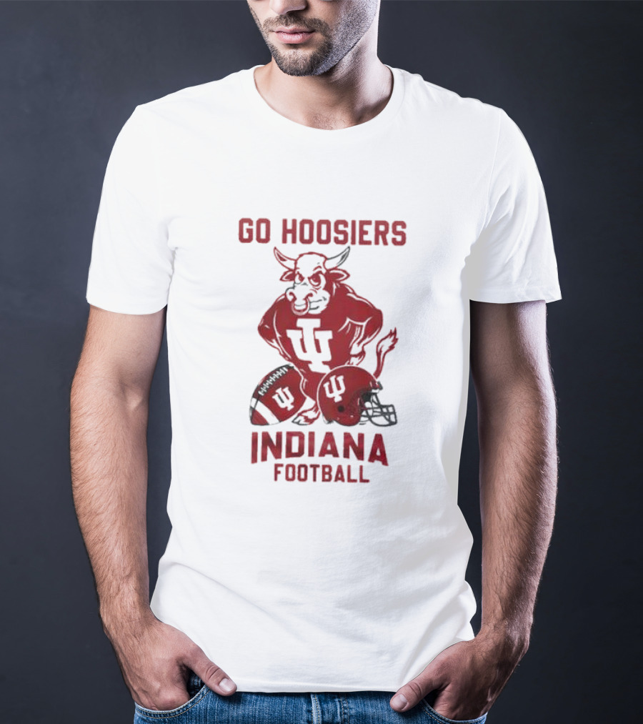 Go Hoosiers Indiana Football IU Bull And Helmet T-Shirt