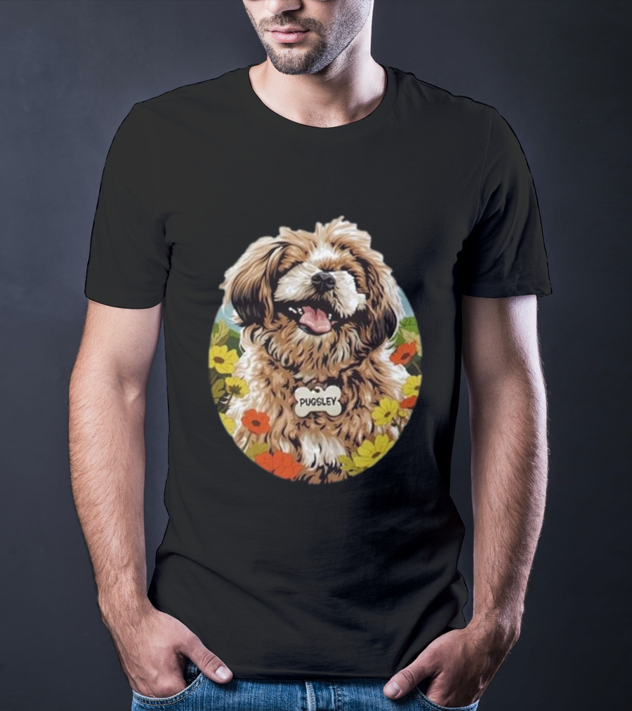 Nordacious Pugsley Dog Flowerful Bliss T-Shirt