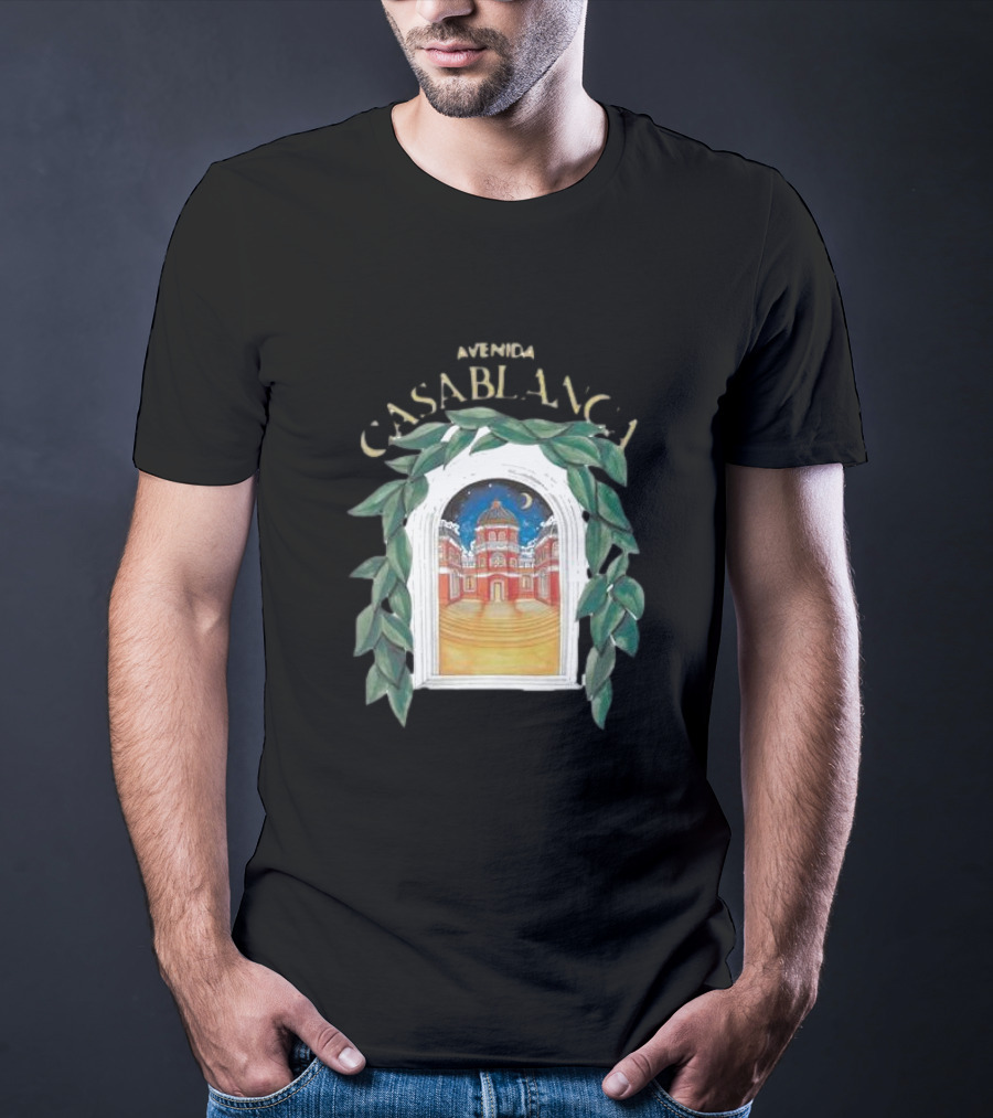 Casablanca Avenida Night Scene With Moonlit Architectural View T-Shirt