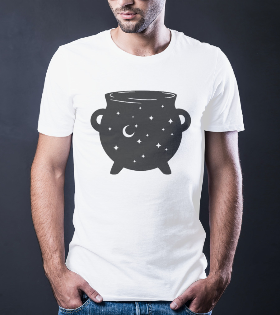 Celestial Cauldron Moon Star Cosmic Mystical Witchy Occult Vintage T-Shirt