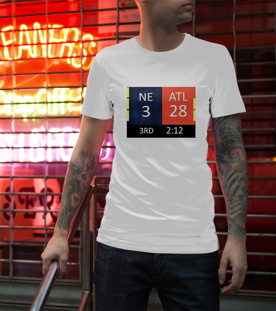 Cowboys Fan Wearing NE 3 ATL 28 3RD 2:12 T-Shirt