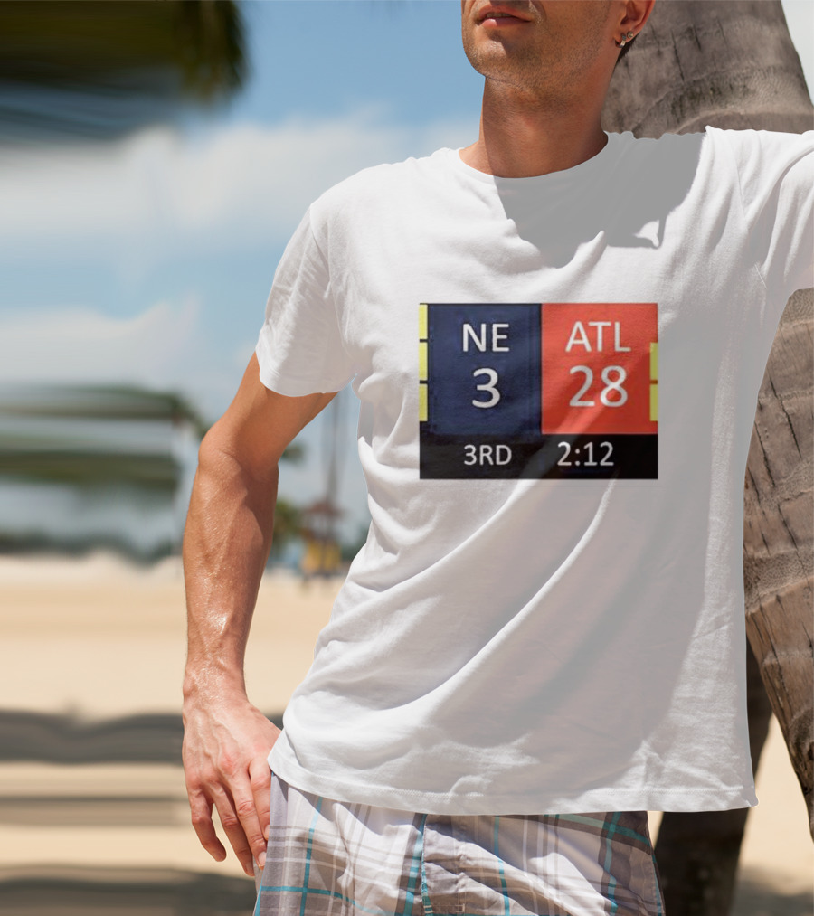 Cowboys Fan Wearing NE 3 ATL 28 3RD 2:12 T-Shirt