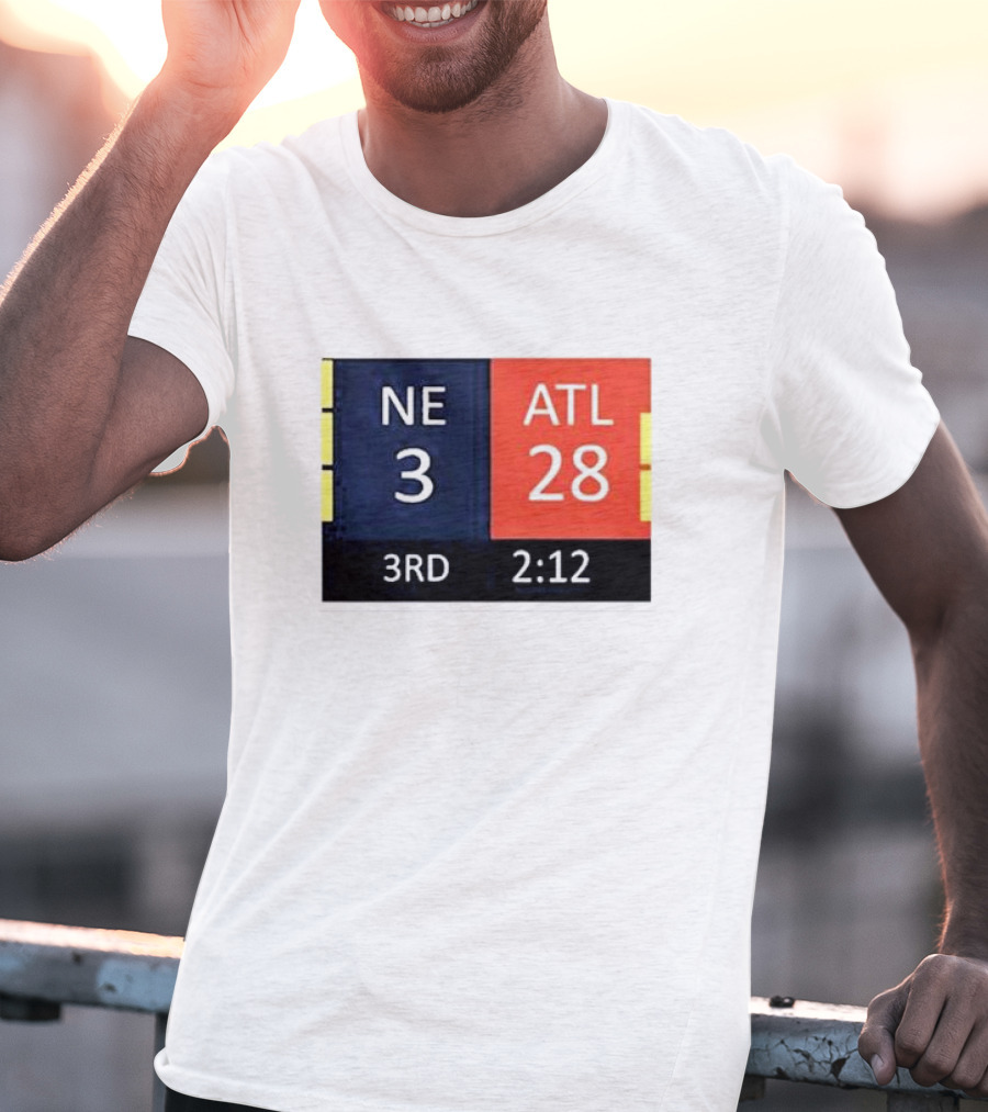 Cowboys Fan Wearing NE 3 ATL 28 3RD 2:12 T-Shirt