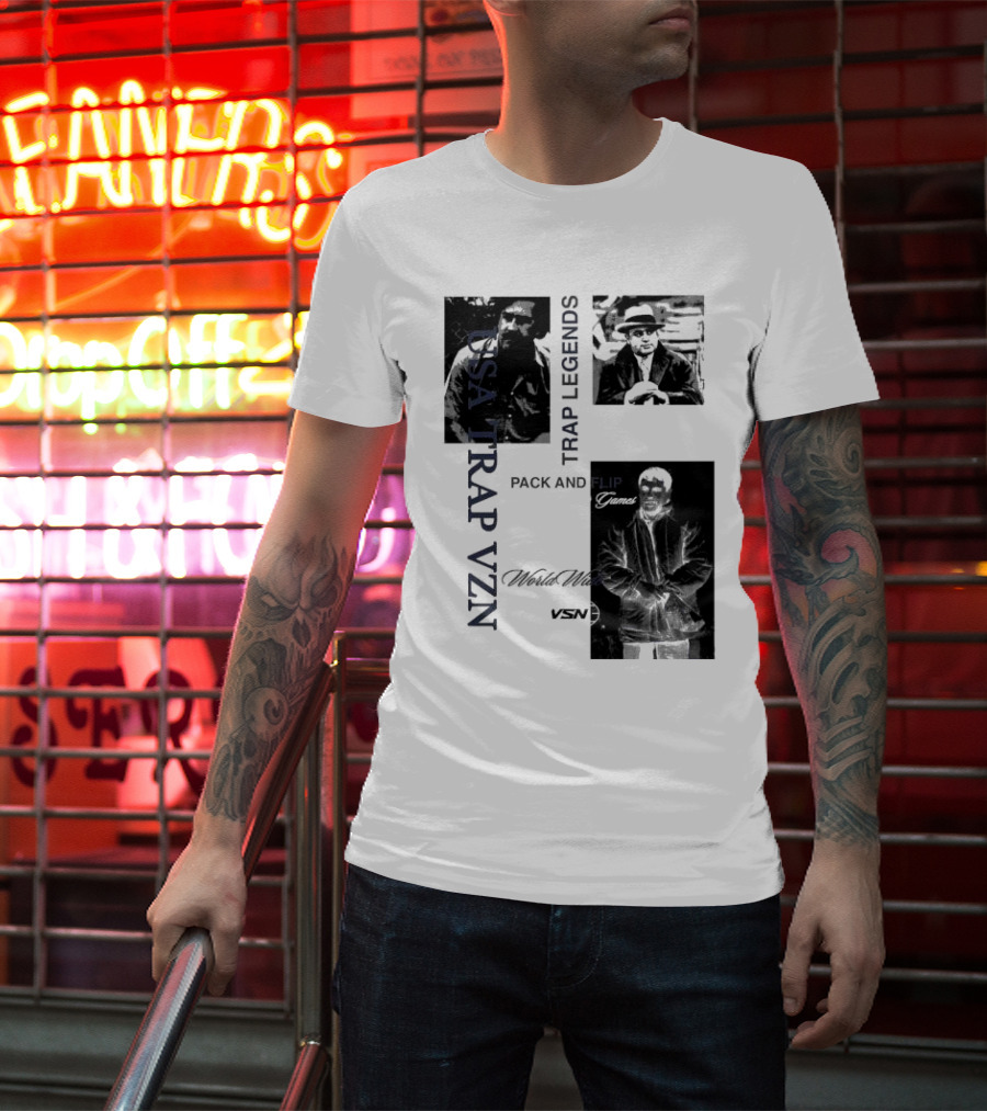 USA Trap VZN Trap Legends Pack And Flip Games World Wide VSN T-Shirt