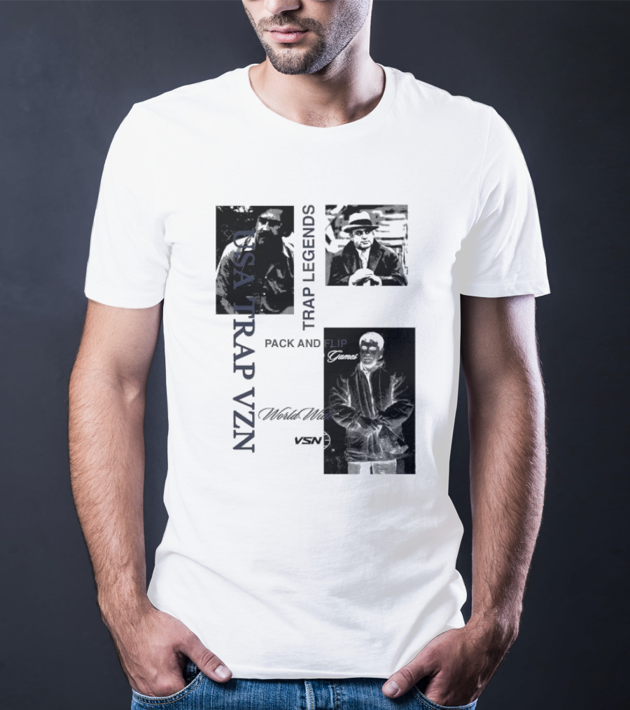 USA Trap VZN Trap Legends Pack And Flip Games World Wide VSN T-Shirt