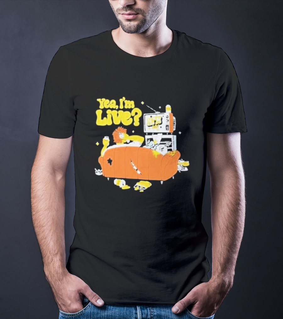 The Simpsons Yea I'm Live Funny Couch Potato Scene T-Shirt