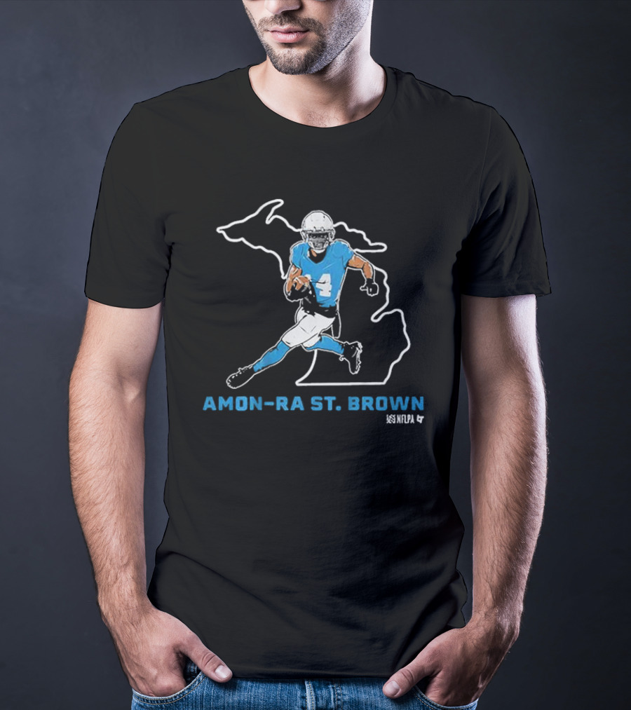 Amon-ra St. Brown Michigan Football Star NFLPA T-Shirt