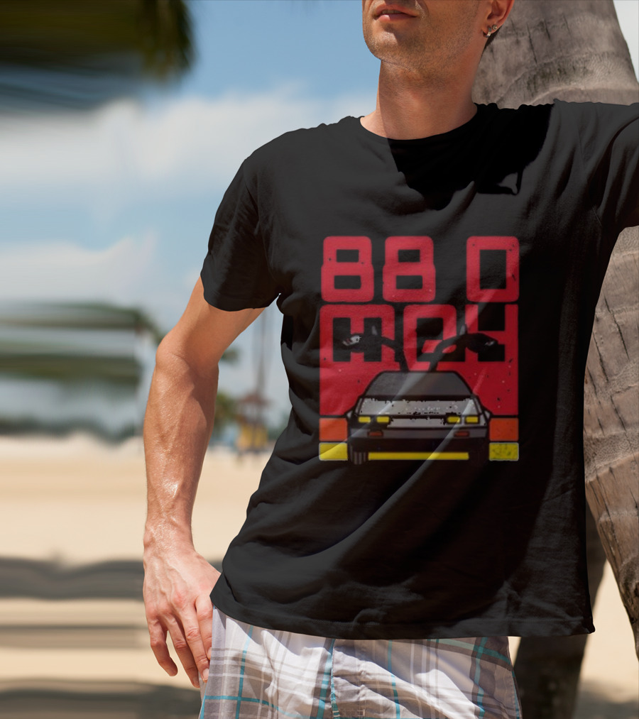 Back To The Future 88MPH DeLorean Time Machine Musical Retro T-Shirt