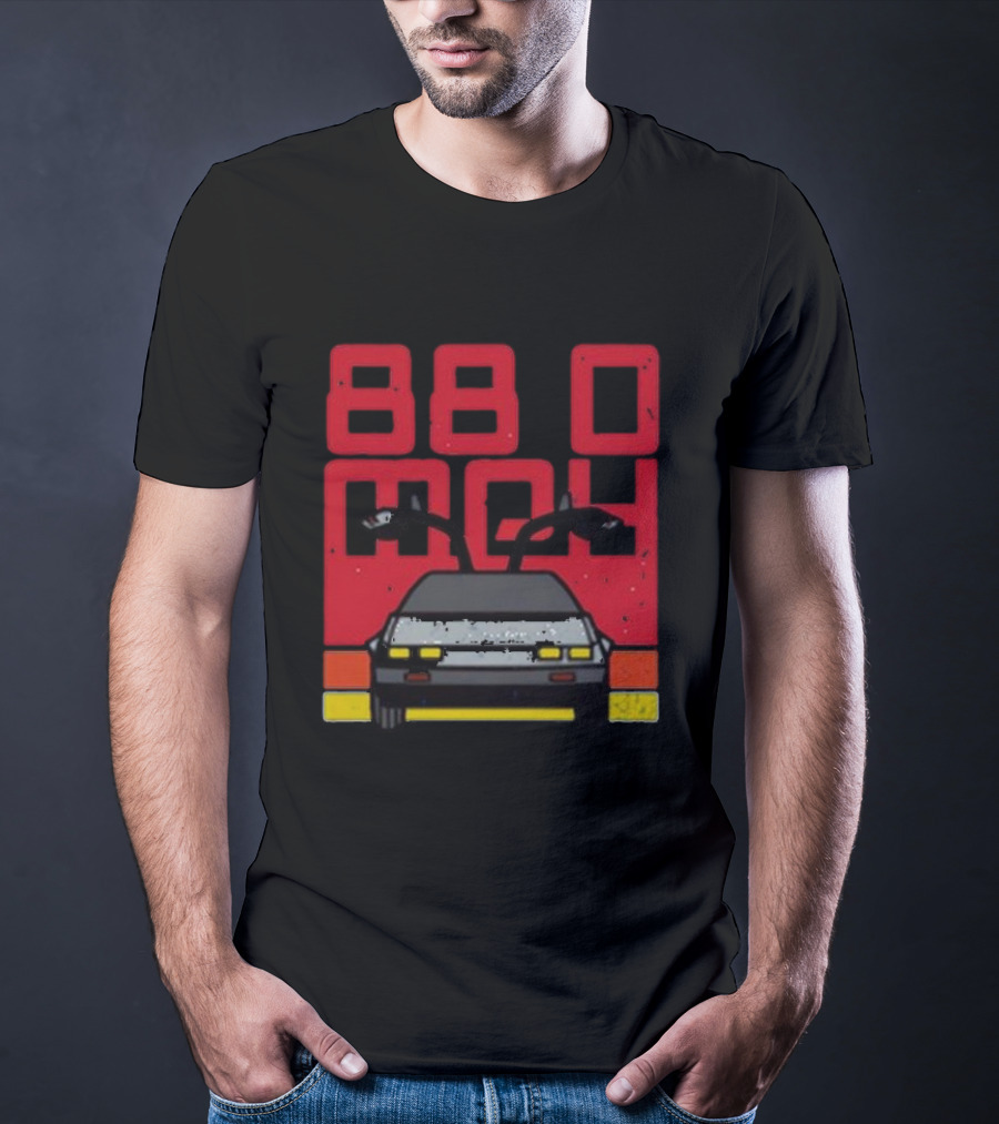Back To The Future 88MPH DeLorean Time Machine Musical Retro T-Shirt