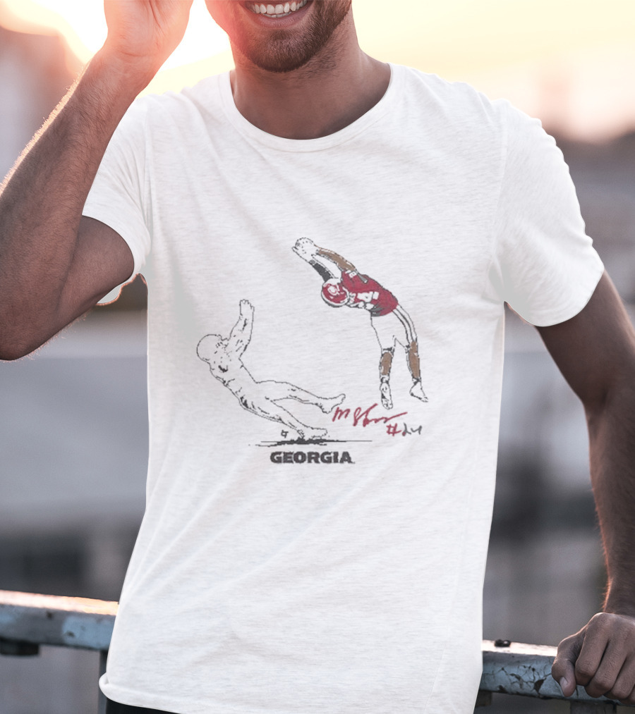 Georgia Football Malaki Starks Signature Interception T-Shirt