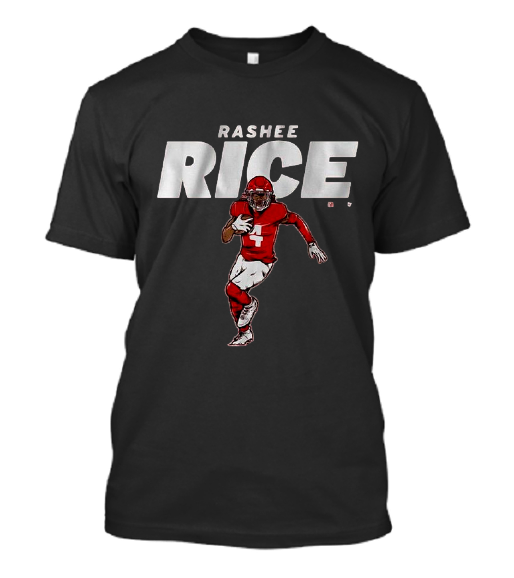 Rashee Rice Football Player Number 4 Red Uniform Action Pose T-Shirt