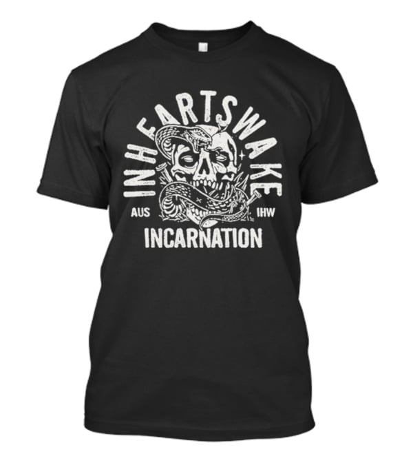 In Hearts Wake Incarnation Skull Snake AUS IHW T-Shirt