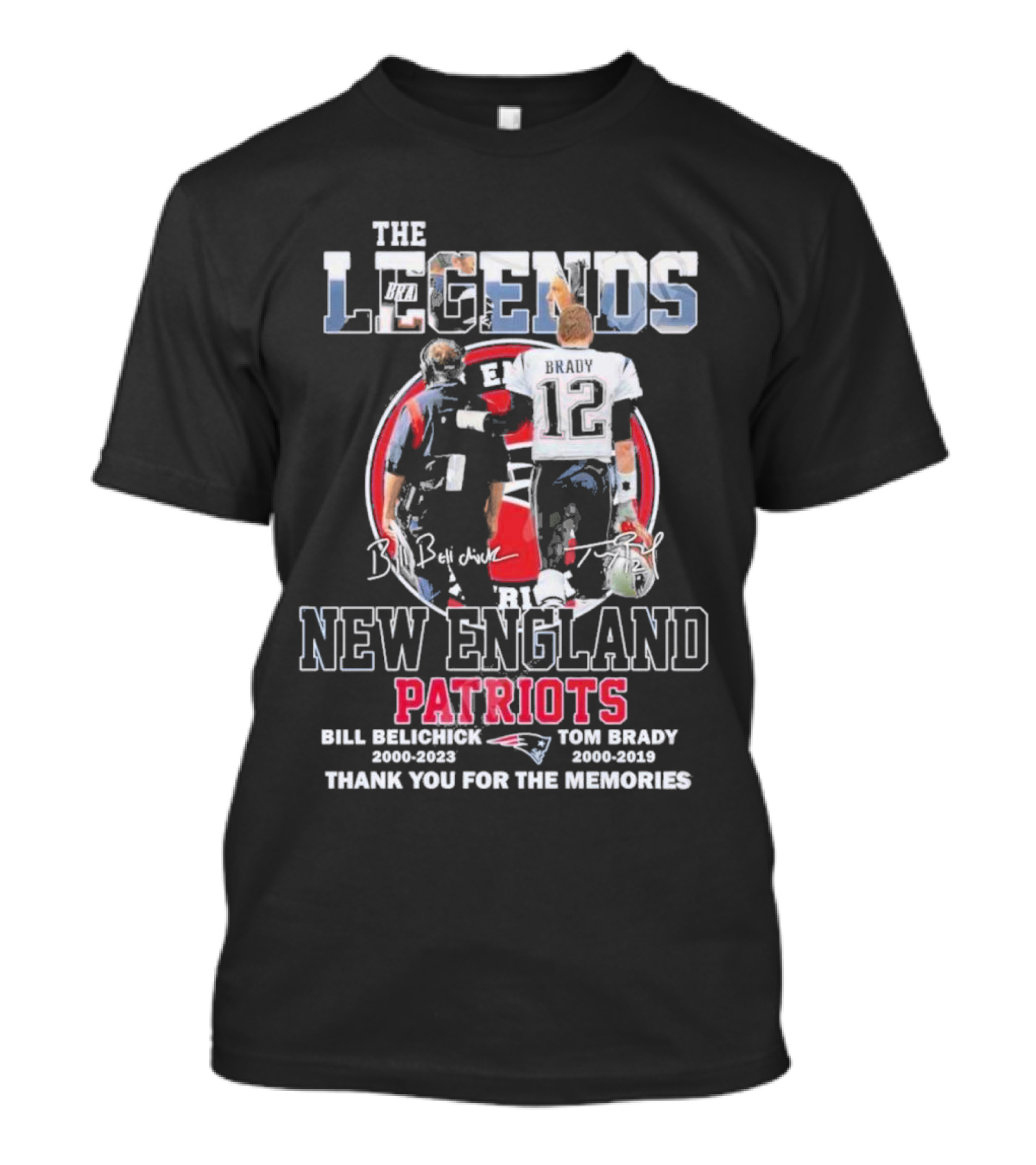 The Legends Bill Belichick Tom Brady New England Patriots Thank You For The Memories T-Shirt