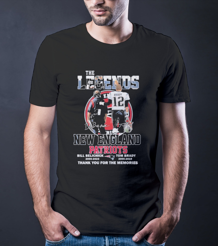 The Legends Bill Belichick Tom Brady New England Patriots Thank You For The Memories T-Shirt