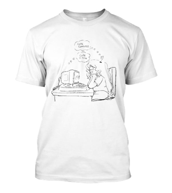 Cute Computer Cute Human Thought Bubble Interaction T-Shirt