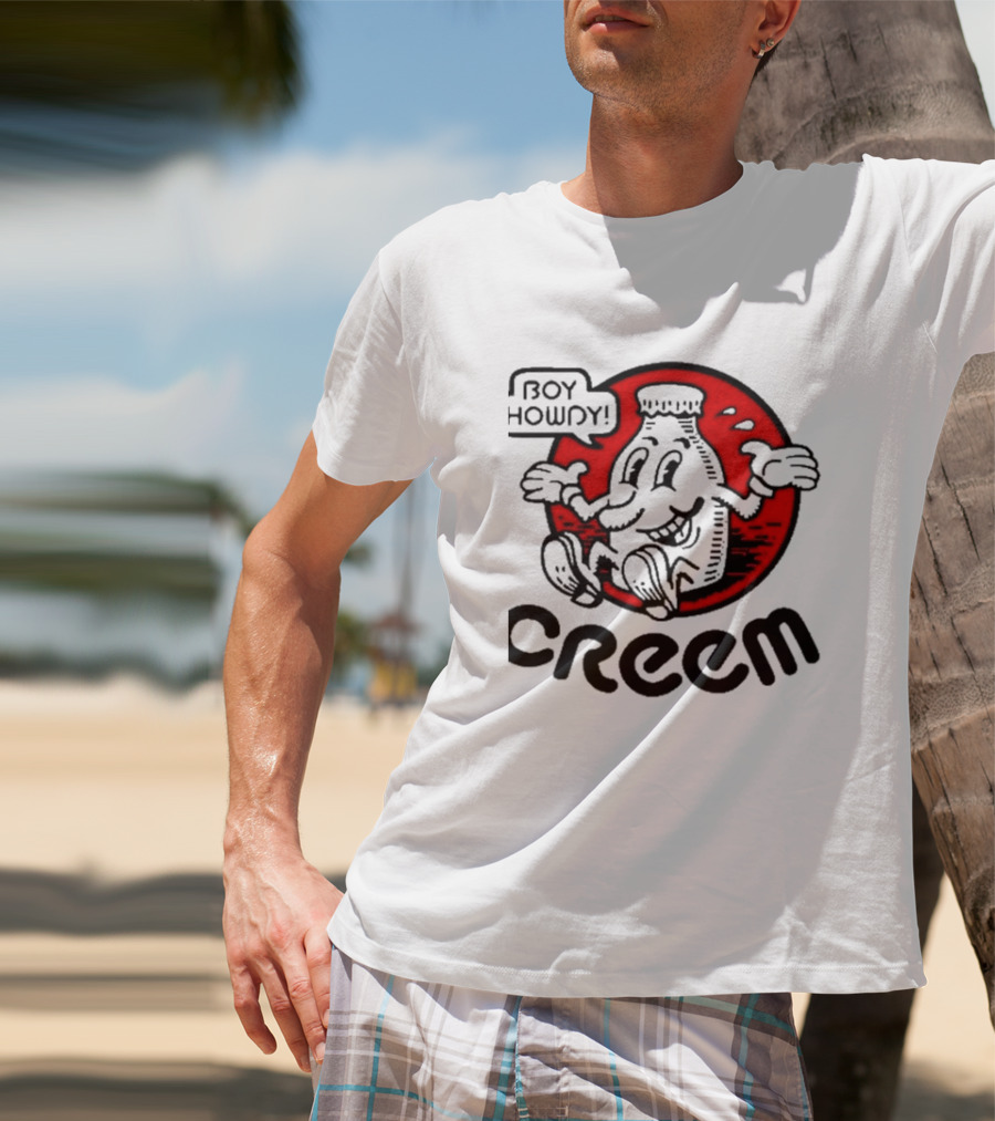 Boy Howdy Creem Vintage Bottle Character With Red Circle T-Shirt