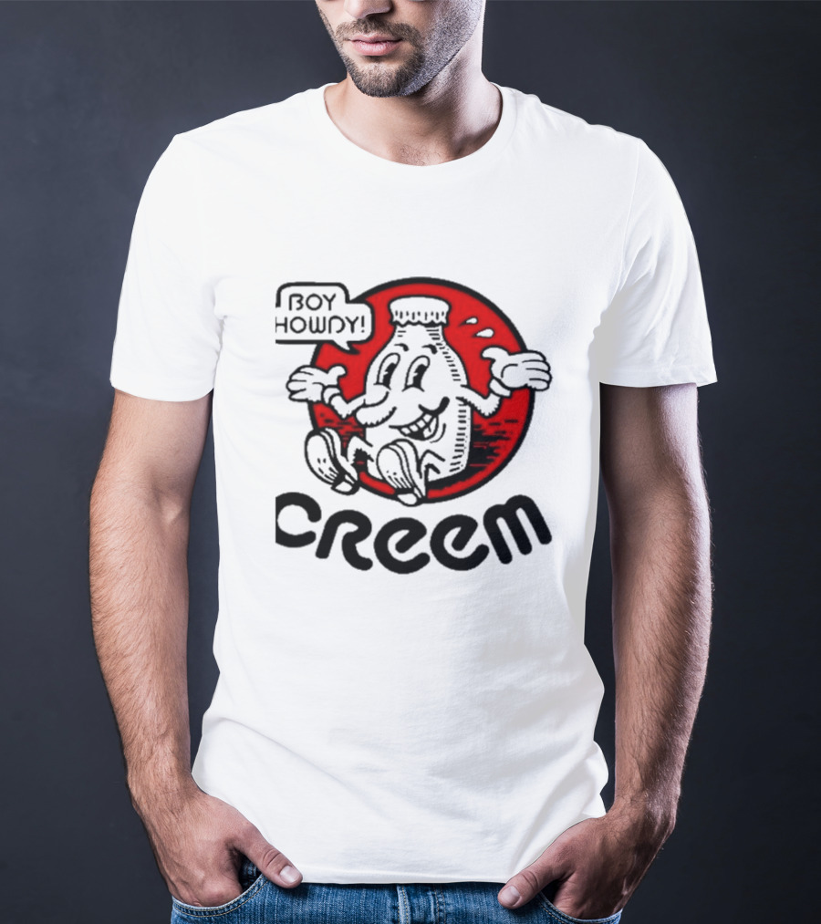 Boy Howdy Creem Vintage Bottle Character With Red Circle T-Shirt