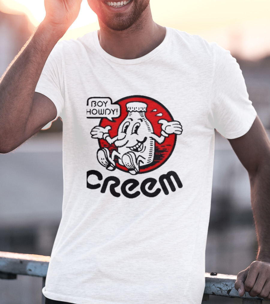 Boy Howdy Creem Vintage Bottle Character With Red Circle T-Shirt