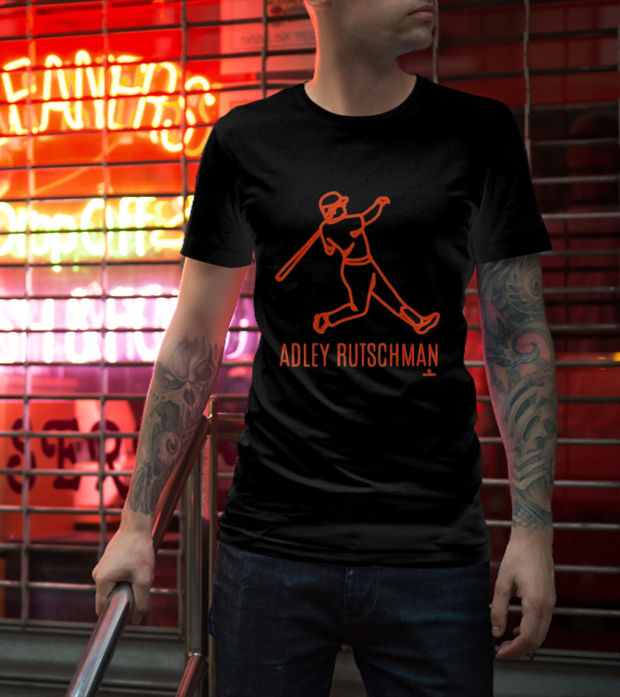 Adley Rutschman Baseball Swing Retro Line T-Shirt