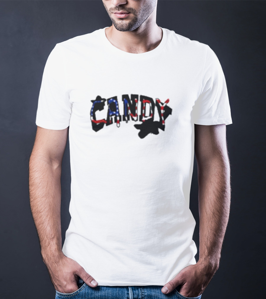 Candy Flipping America Patriotic Red Blue Shadows T-Shirt