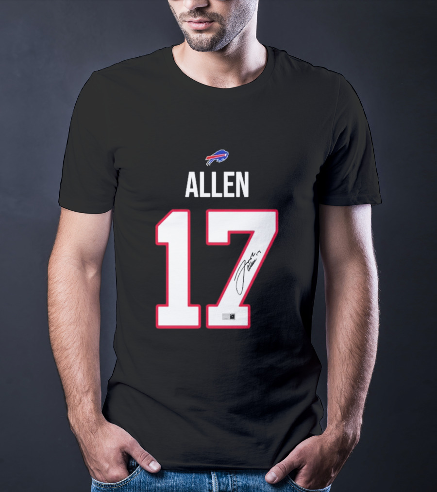 Josh Allen Buffalo Bills Number 17 Signature T-Shirt