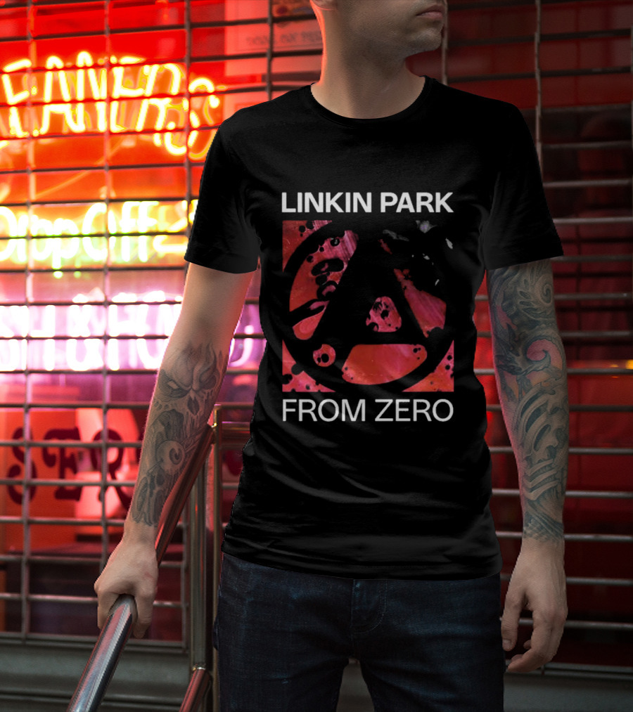 Linkin Park From Zero Texture Black Concert Red LP T-Shirt