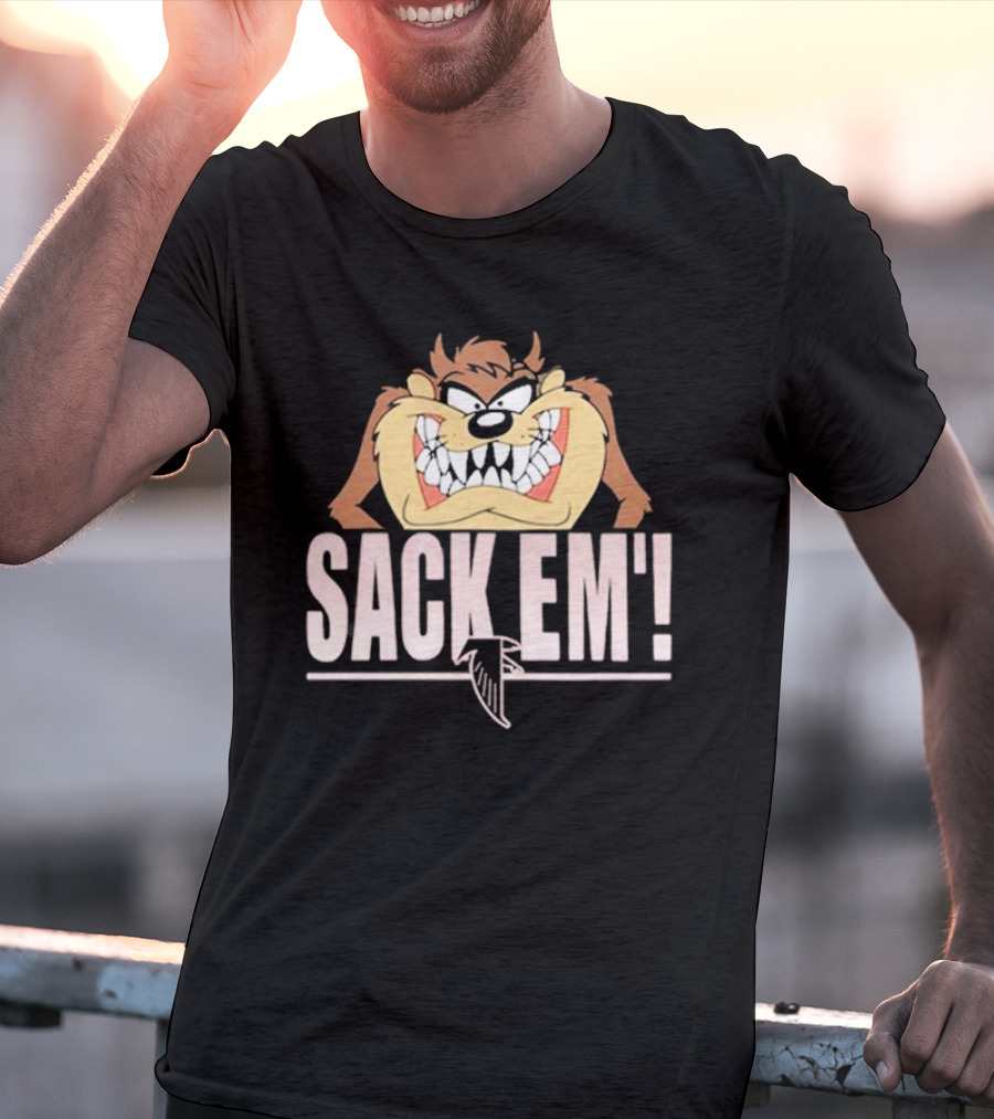 Looney Tunes Taz Sack Em Atlanta Falcons T-Shirt