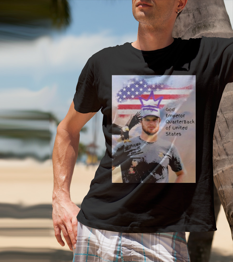 God Emperor Quarterback Of United States With American Flag And Eagle T-Shirt
