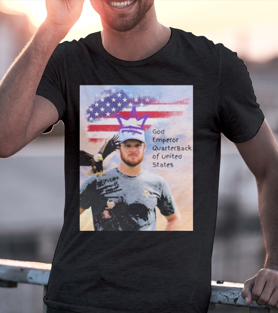 God Emperor Quarterback Of United States With American Flag And Eagle T-Shirt