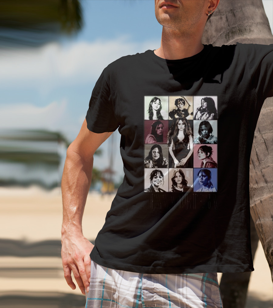 Fuzeprint Jenna Ortega Nine Eras Collage T-Shirt