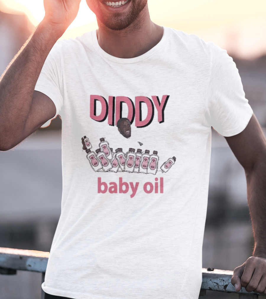 Diddy Baby Oil Bottles Pile With Smiling Face T-Shirt