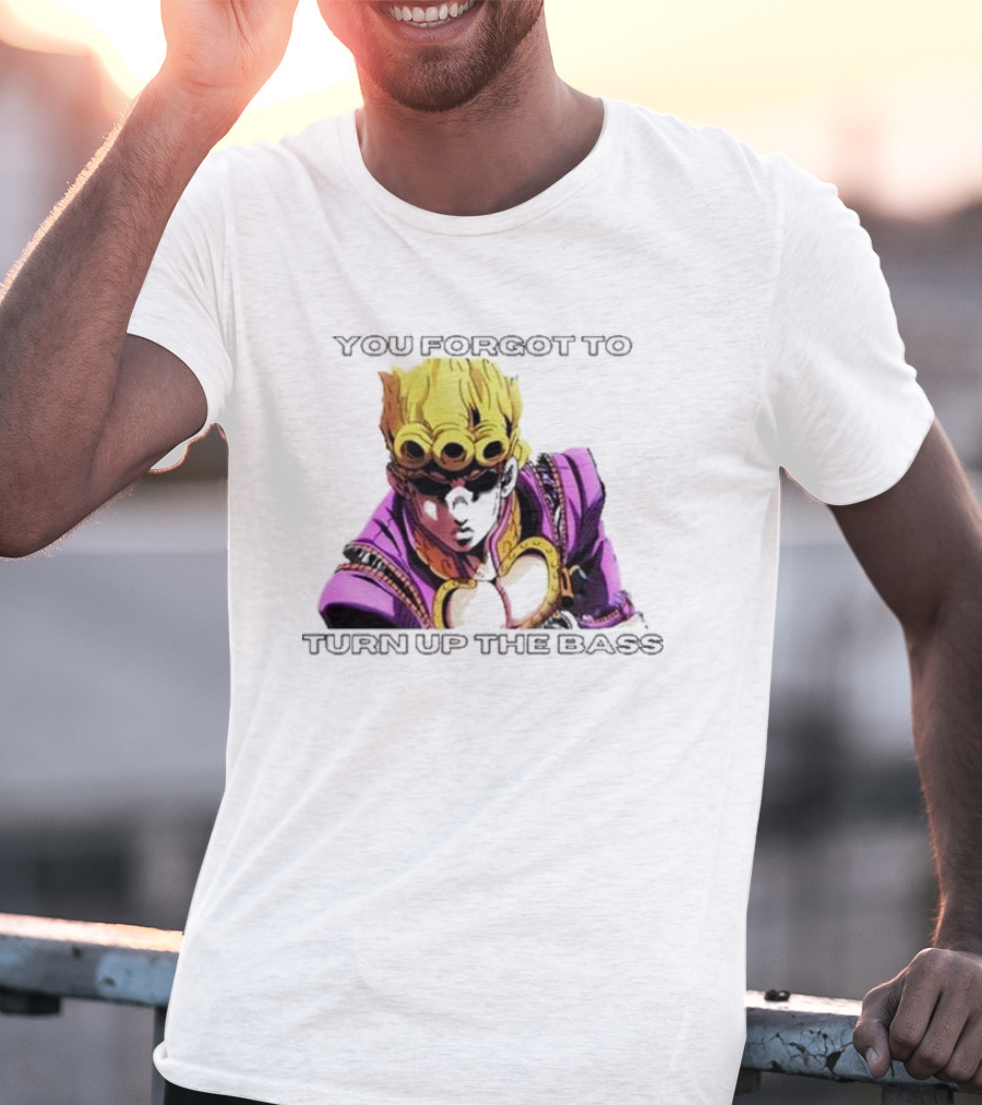 Giorno Giovanna You Forgot To Turn Up The Bass JoJo's Bizarre Adventure Anime Character Vibrant Purple T-Shirt