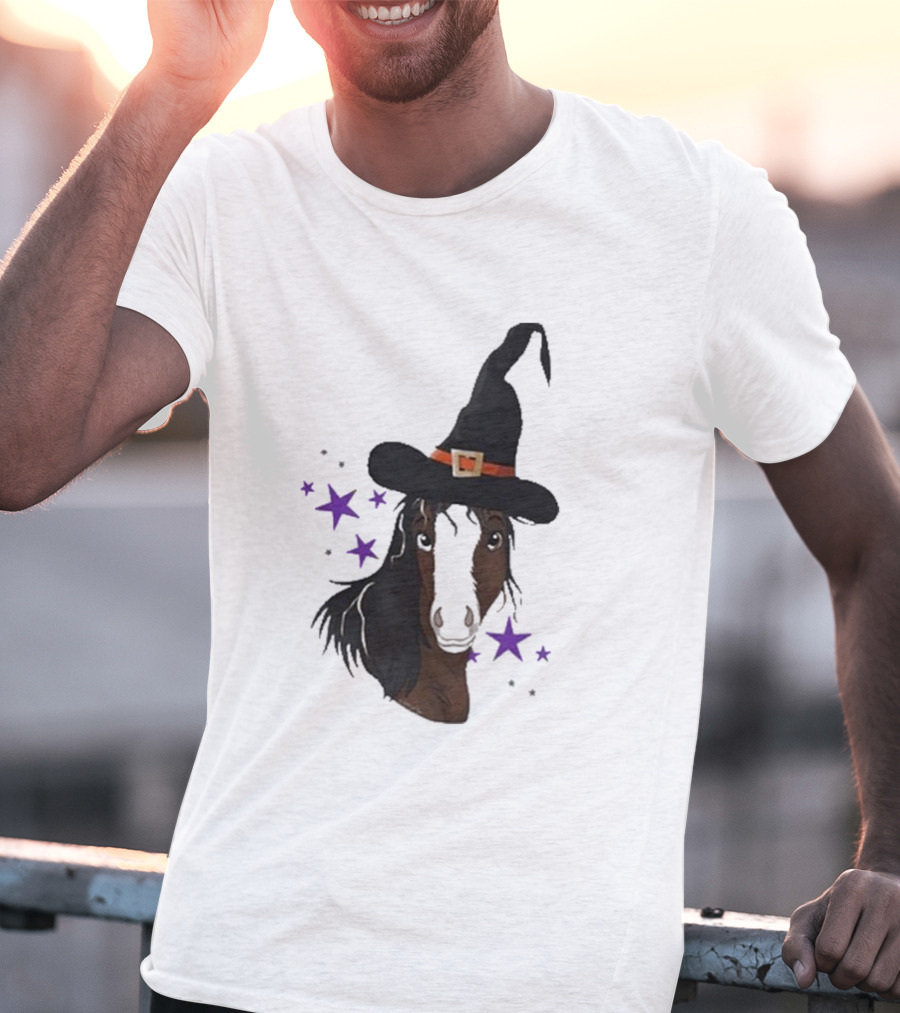 Katie Van Slyke Mini Witch Horse With Stars T-Shirt