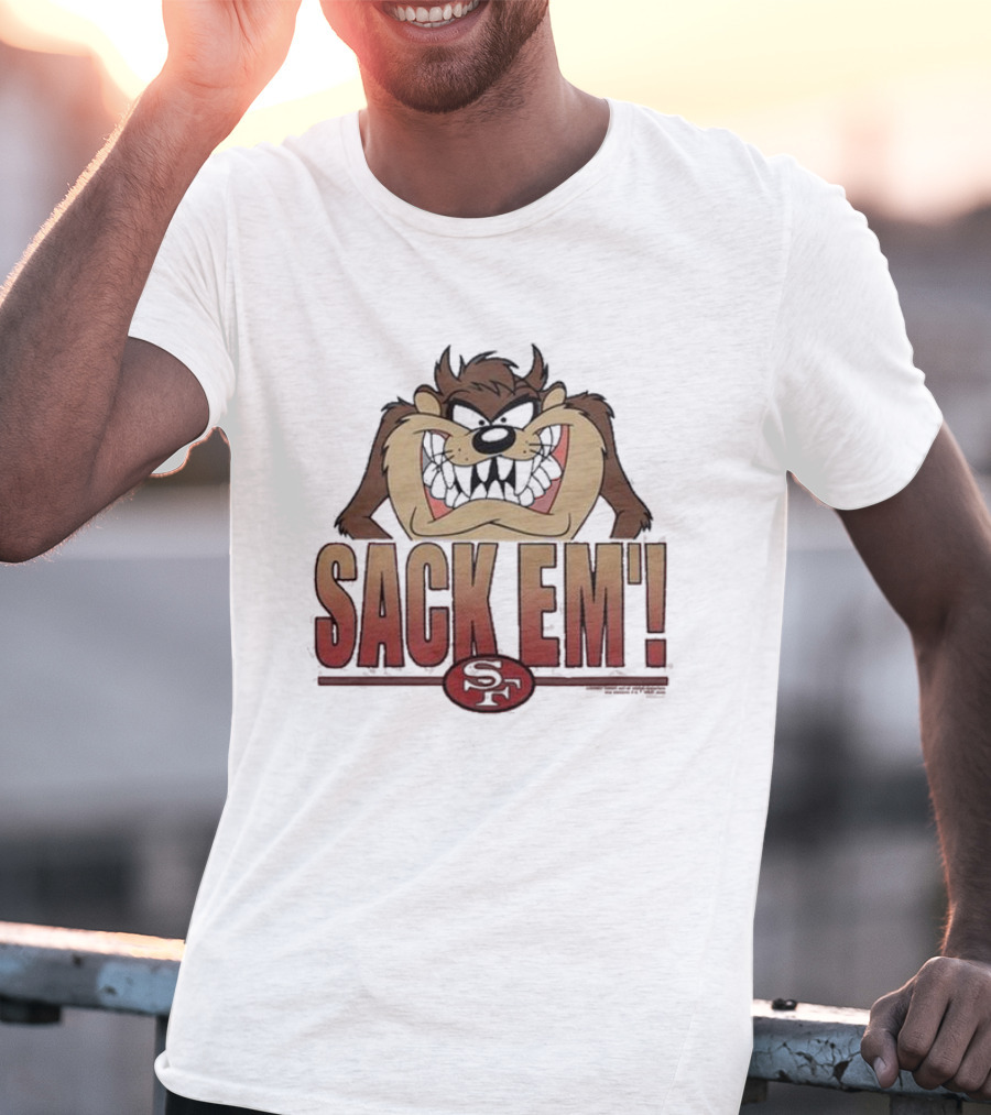 Looney Tunes Taz Sack Em’ San Francisco 49ers SF T-Shirt
