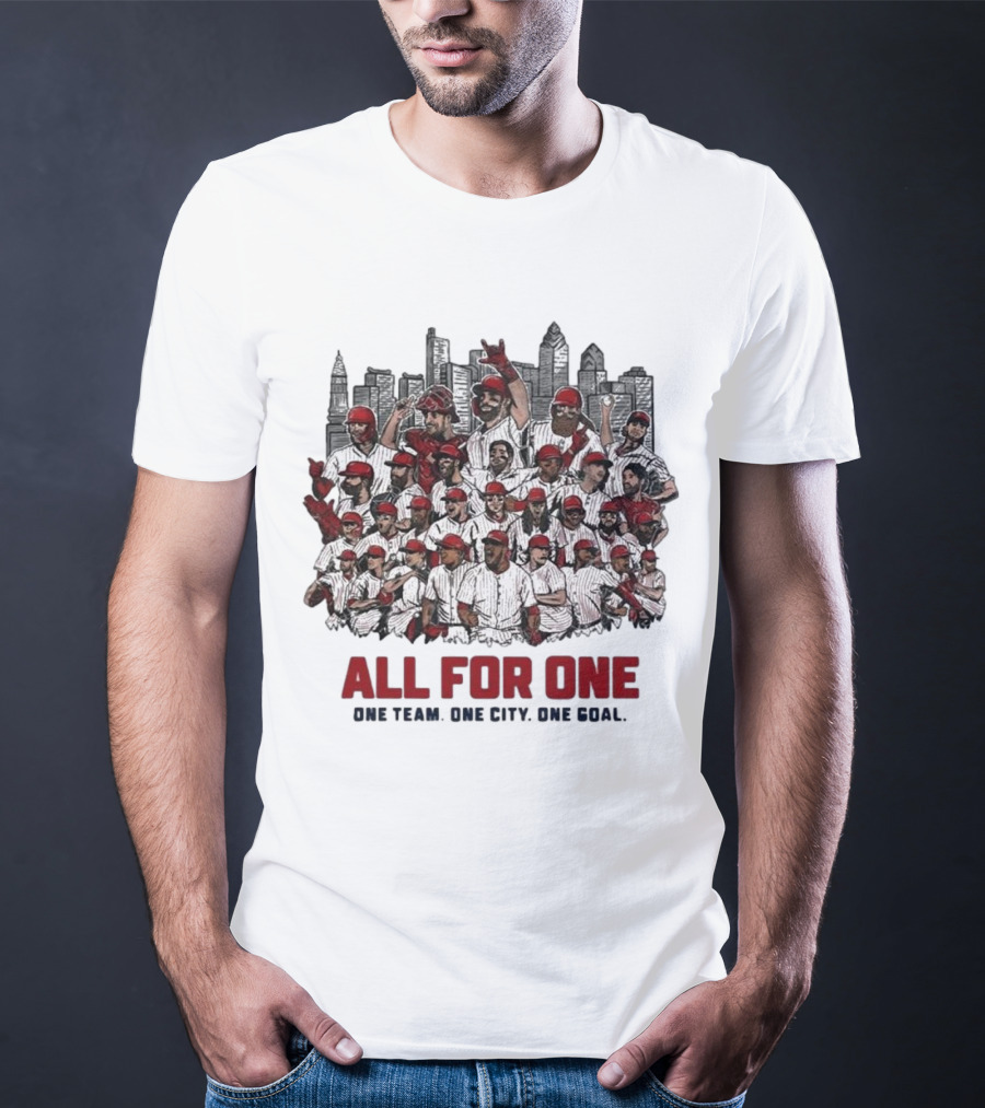 Phillies All For One Team City Goal Baseball Unity T-Shirt