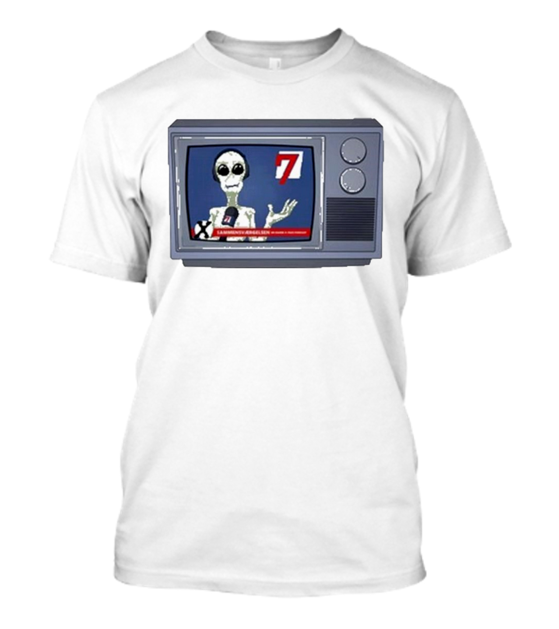 Sammensværgelsen Season 7 Hvid Retro TV Alien News Broadcast T-Shirt