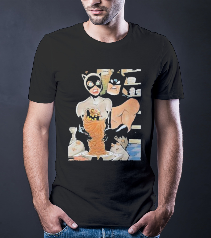 Clayface And Catwoman With Batman In Pottery Scene T-Shirt