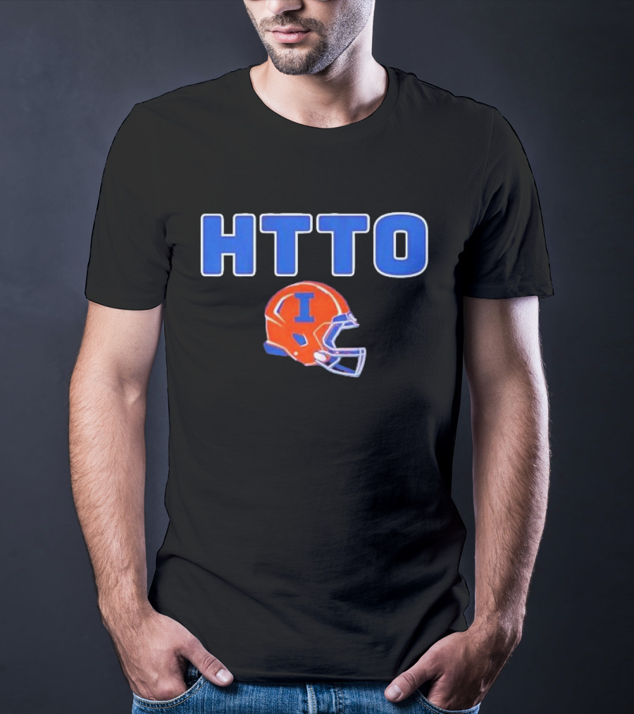 HTTO Illinois Fighting Illini Football Helmet T-Shirt