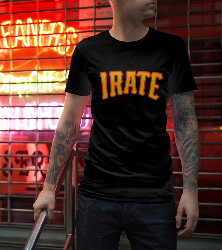 Irate Pgh Irate Retro Bold Text Arch T-Shirt