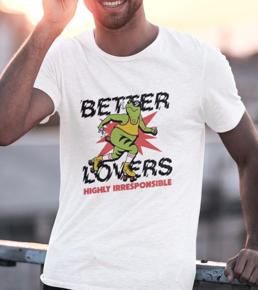 Better Lovers Highly Irresponsible Roller Skating Frog T-Shirt