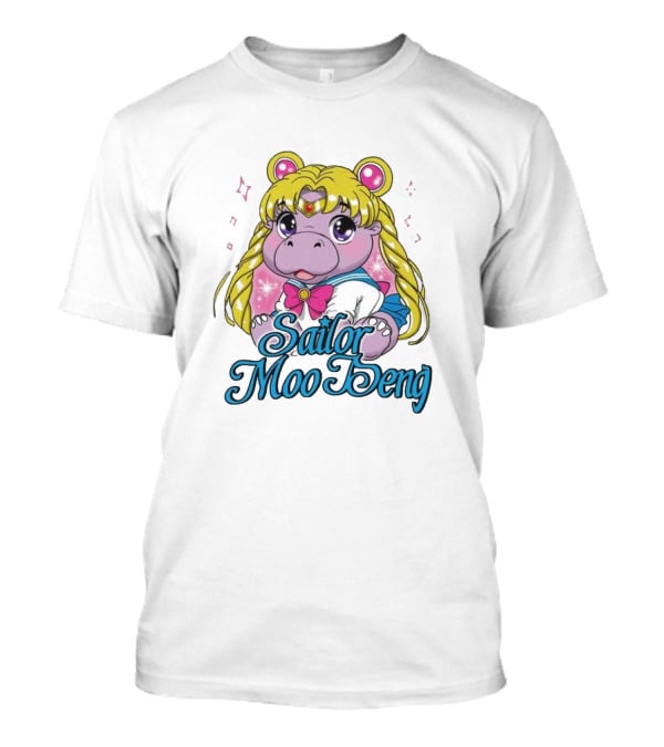Sailor Moo Deng Hippo Anime T-Shirt